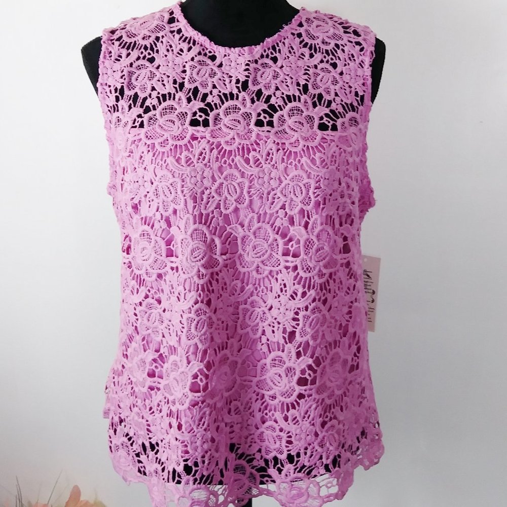 Nanette Lepore lace over blouse size L